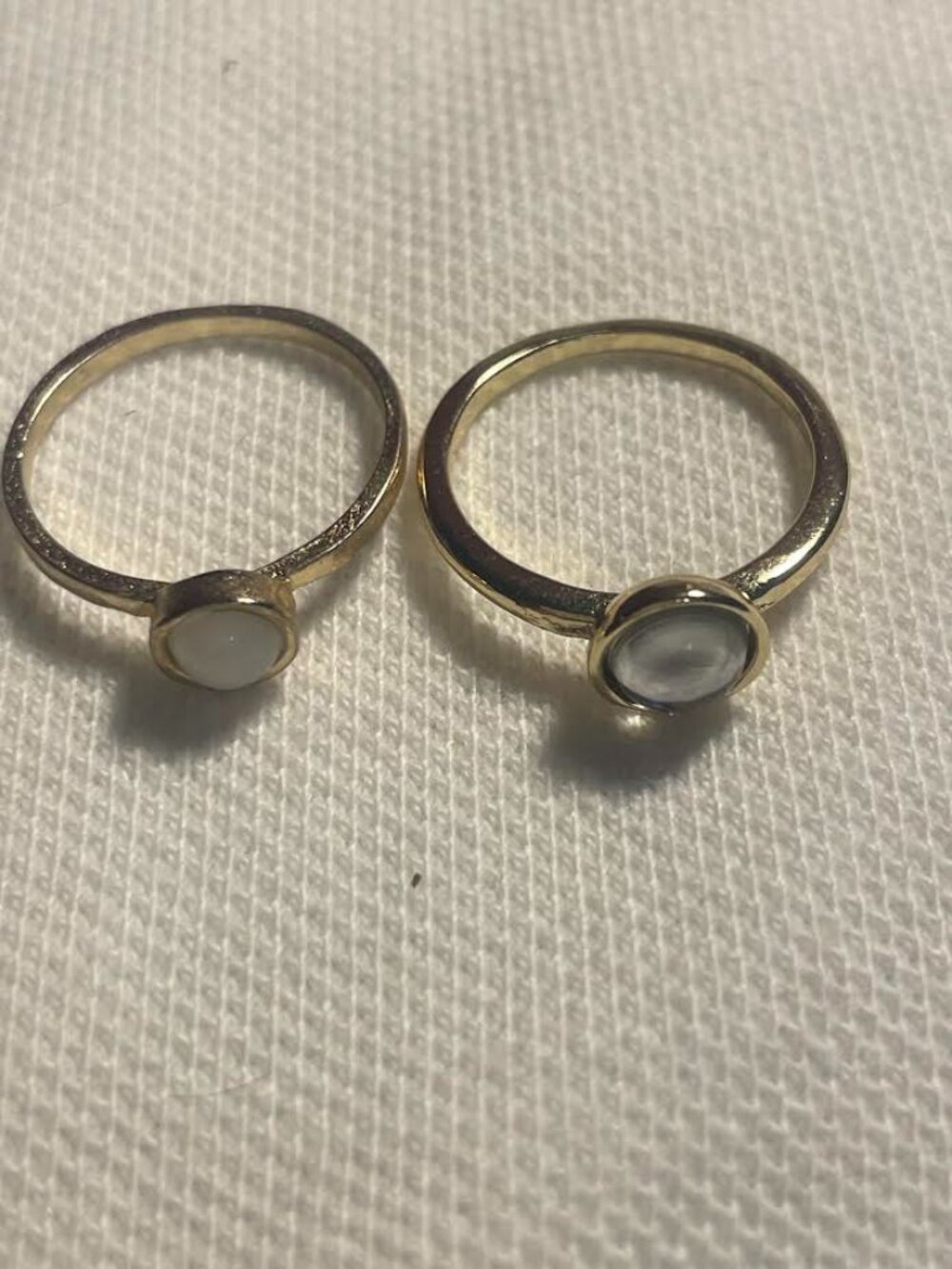 BH022 – Women’s White Stone Minimalist Ring Set | Size 6–7 | 2-Piece Boho Ring S